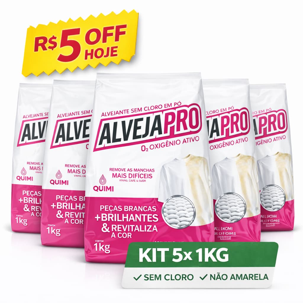Percarbonato de sódio 100% Puro para limpeza em geral, clareador de roupas - 5kg