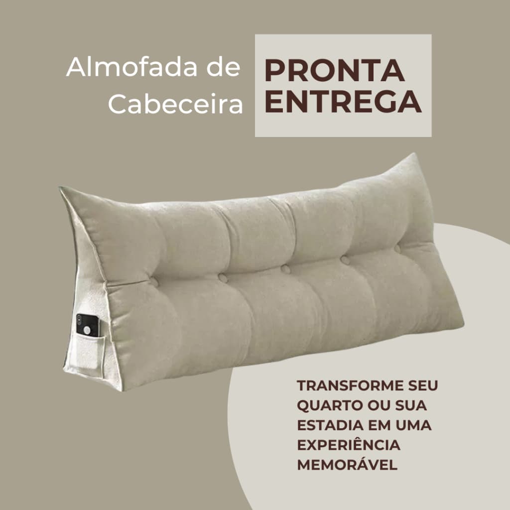 Travesseiro encosto ergonômico almofada de descanso lombar casal bege