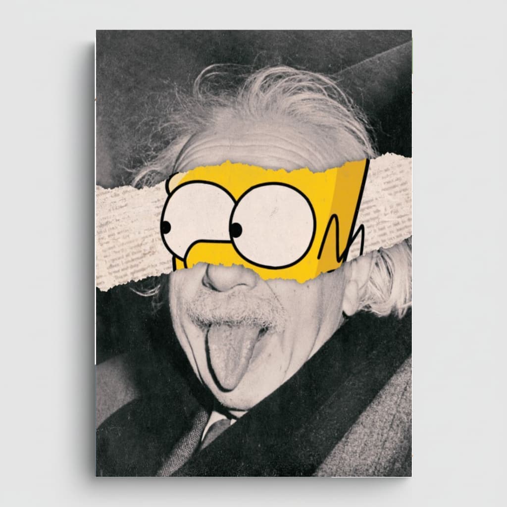 Placa Decorativa Einstein Simpsons Decoração de Parede - Placas Decorativas Divertido