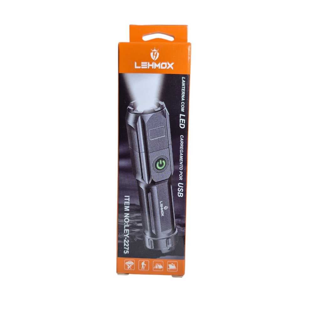 Lanterna Led Recarregável Usb 3 Modos À Prova D'água Lanterna - LEY-2275