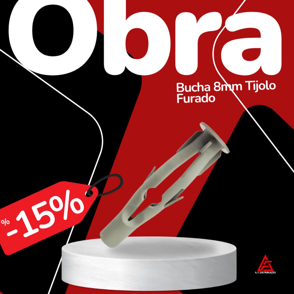 Bucha 8mm Tijolo Furado Bloco Parede Oca com Aba - 500 Peças