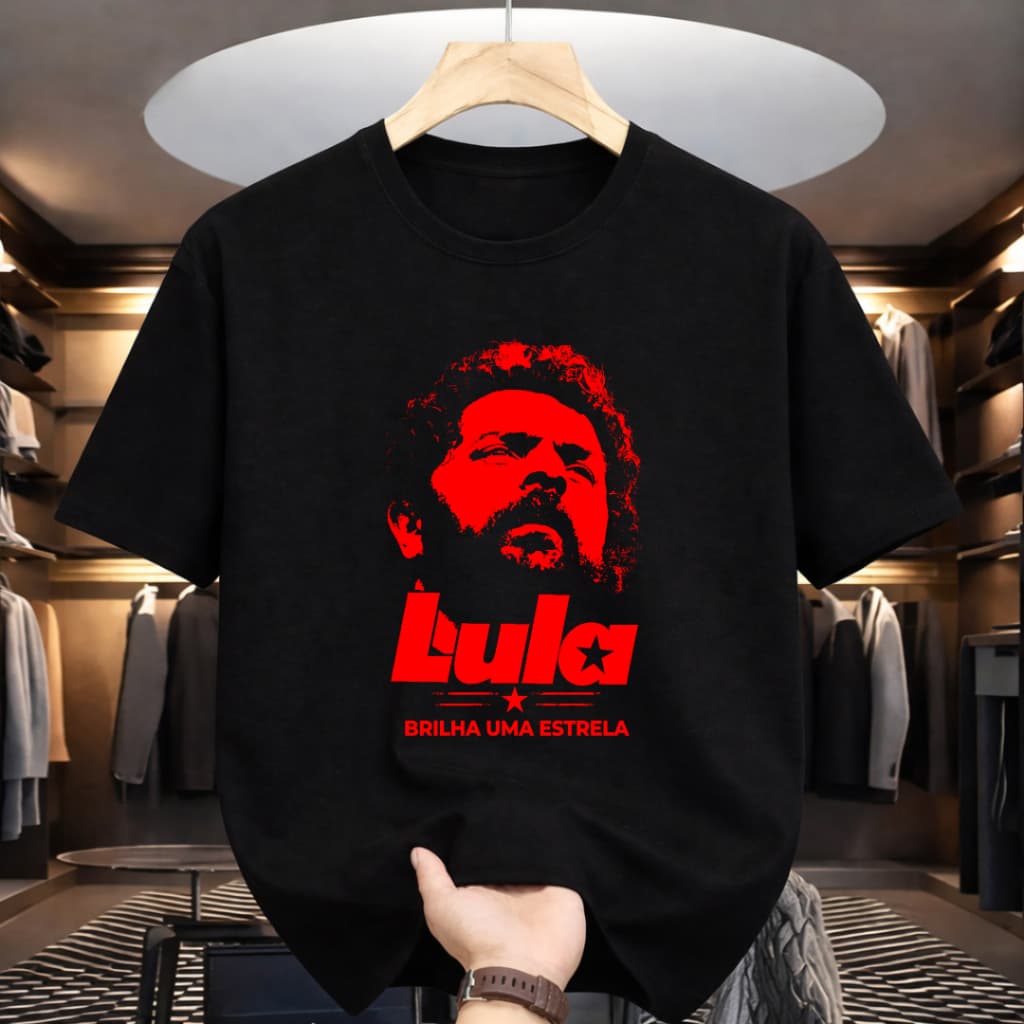 Camiseta Lula Manga Curta Gola Redonda Fio 30.1 Masculina Estampa Casual Confortável
