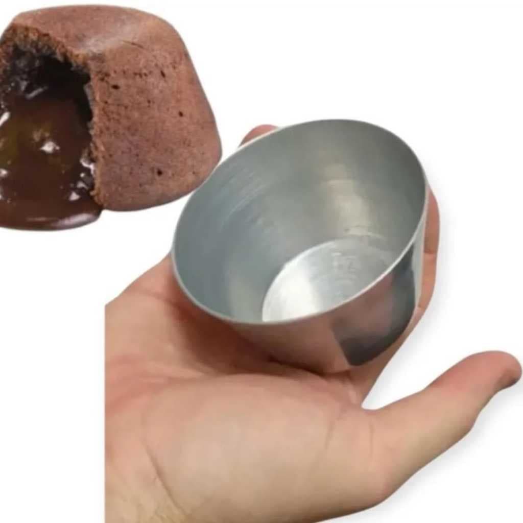 12 Forma Para Petit Gateau Cupcake 180 ml Profissional  Alumínio Genuíno Bolinhos Alumínio Genuíno
