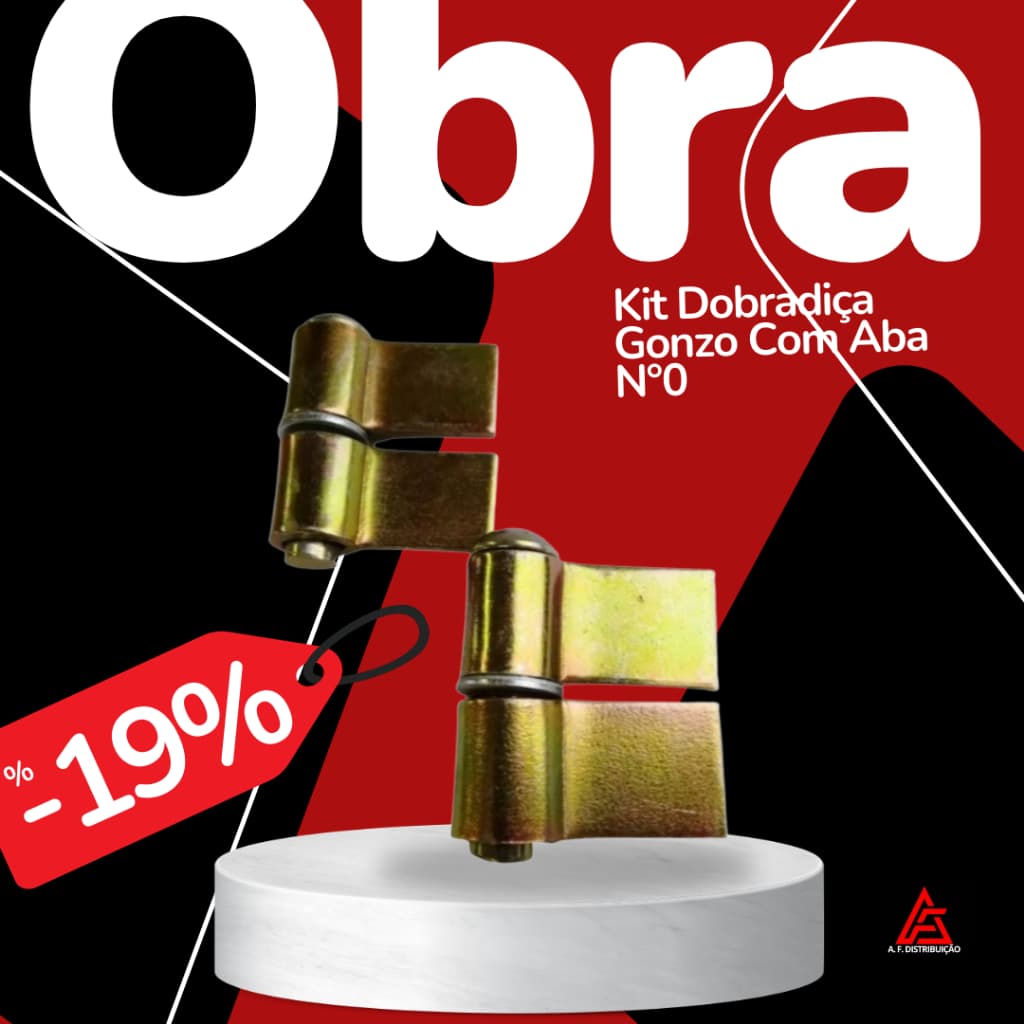 Kit Dobradiça Gonzo Com Aba N°0 - Escolha a Quantidade