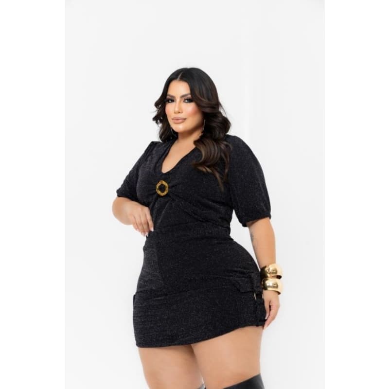 CONJUNTO CROPED+SHORT SAIA MODA PLUS SIZE FEMININA REF 1345 cargo