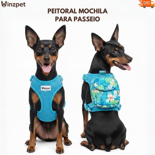 Peitoral Mochila com Zíper para Cachorros e Gatos – Estampas Sortidas, Passeio Seguro e Confortável