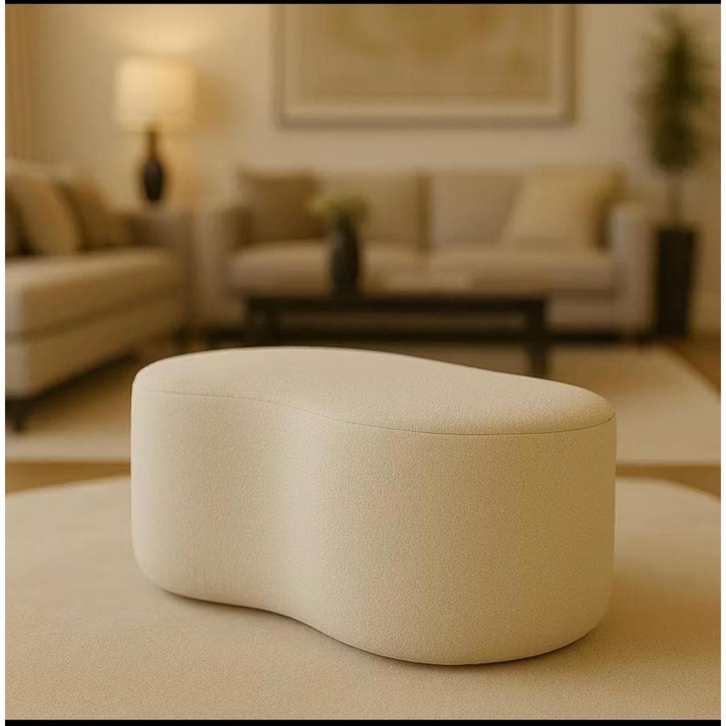 Puff Decorativo Orgânico 80cm Banco Estofado Moderna Design Elegante Sala Quarto Escritório
