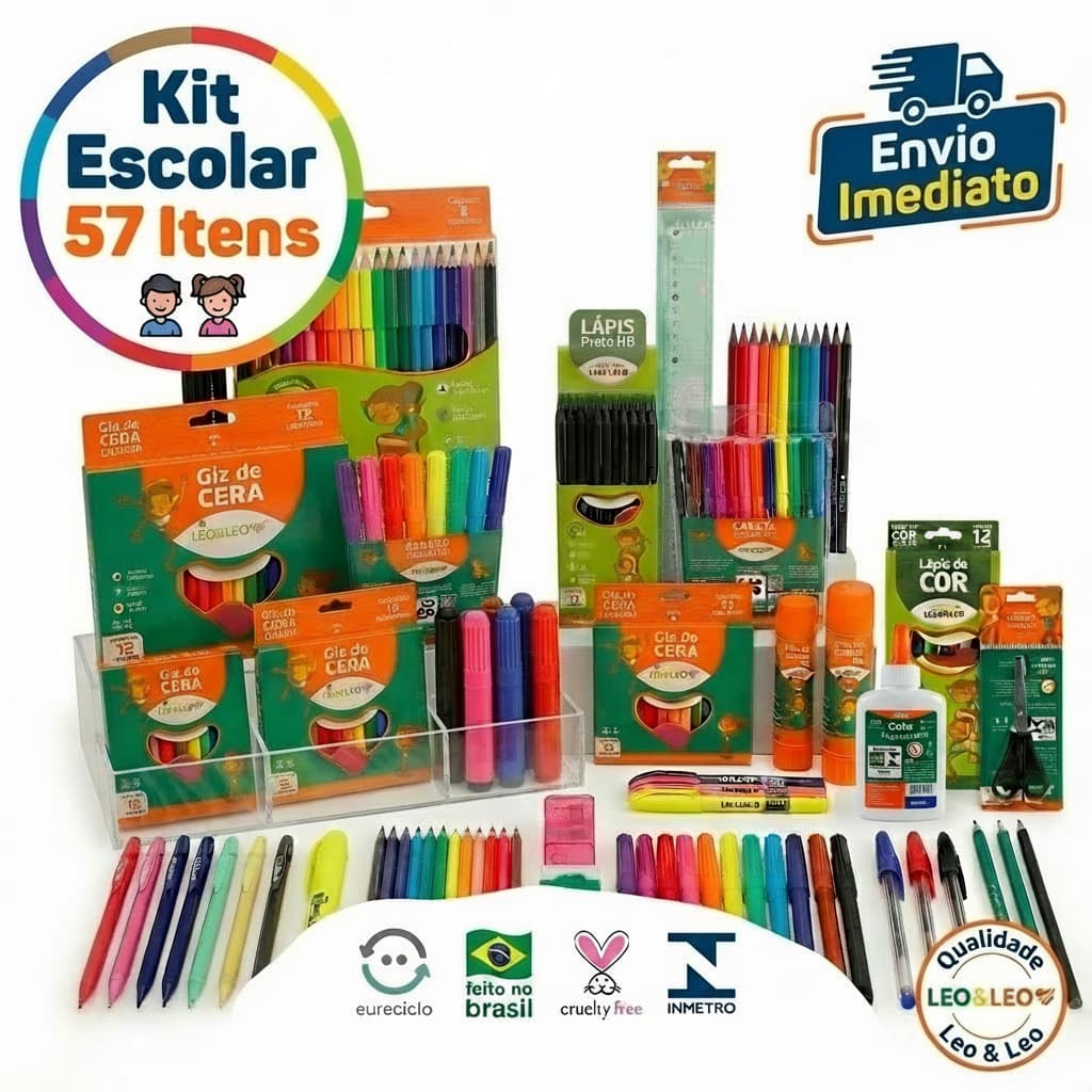 Material Escolar Completo Kit Escolar Menina Menino Volta as Aulas