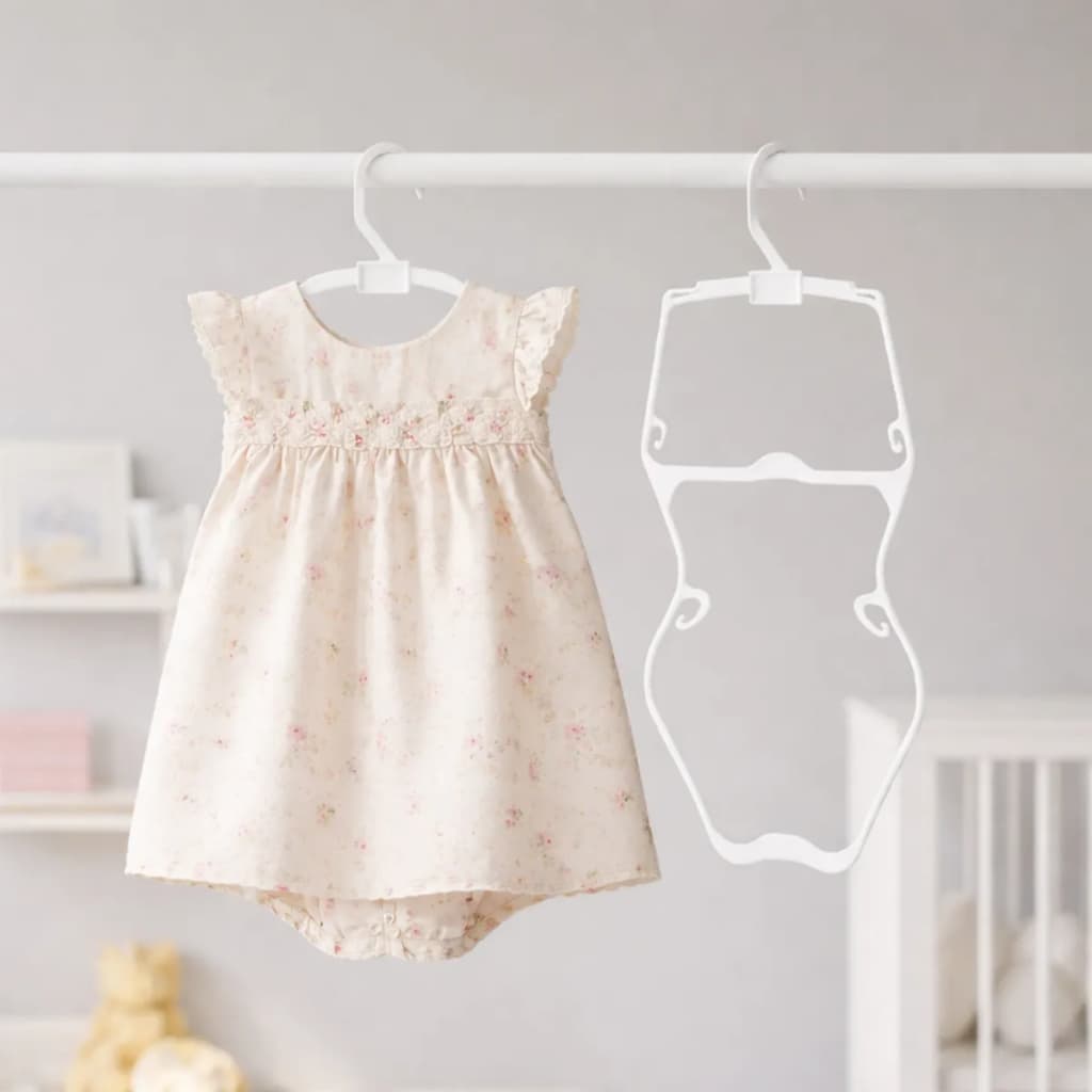Cabide de Silhueta Antideslizante Infantil Collant Corpo Moda Para Praia, Biquinis e Vestidos Branco