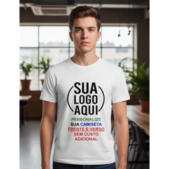 Camiseta Personalizada Logomarca Uniforme Empresa Logo Brindes Politica Campanha