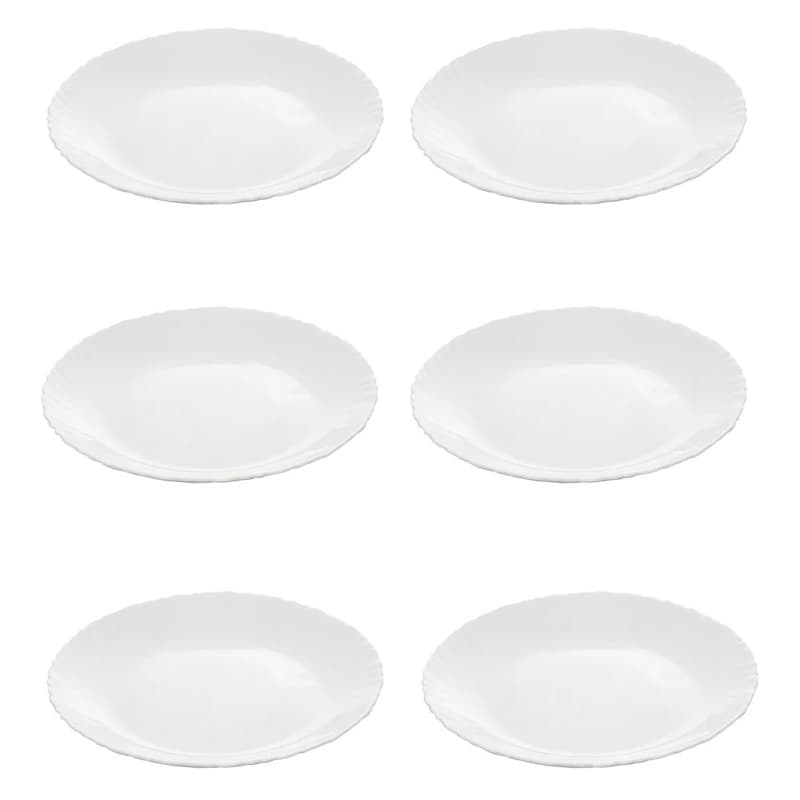 Conjunto 6 Pratos Premium de Jantar Raso 27cm Nevada Opalino – Vidro Temperado Lyor