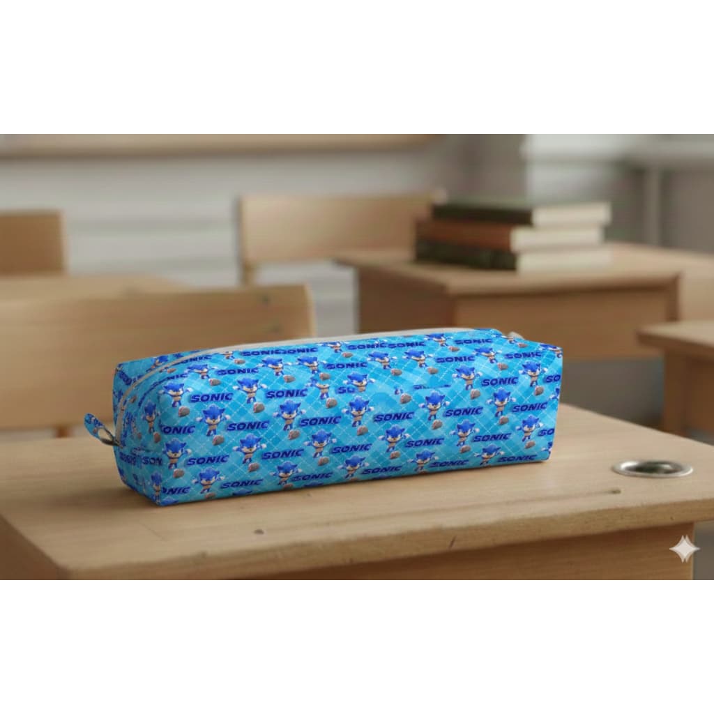 Estojo Sonic escolar 20x6cm exclusivo
