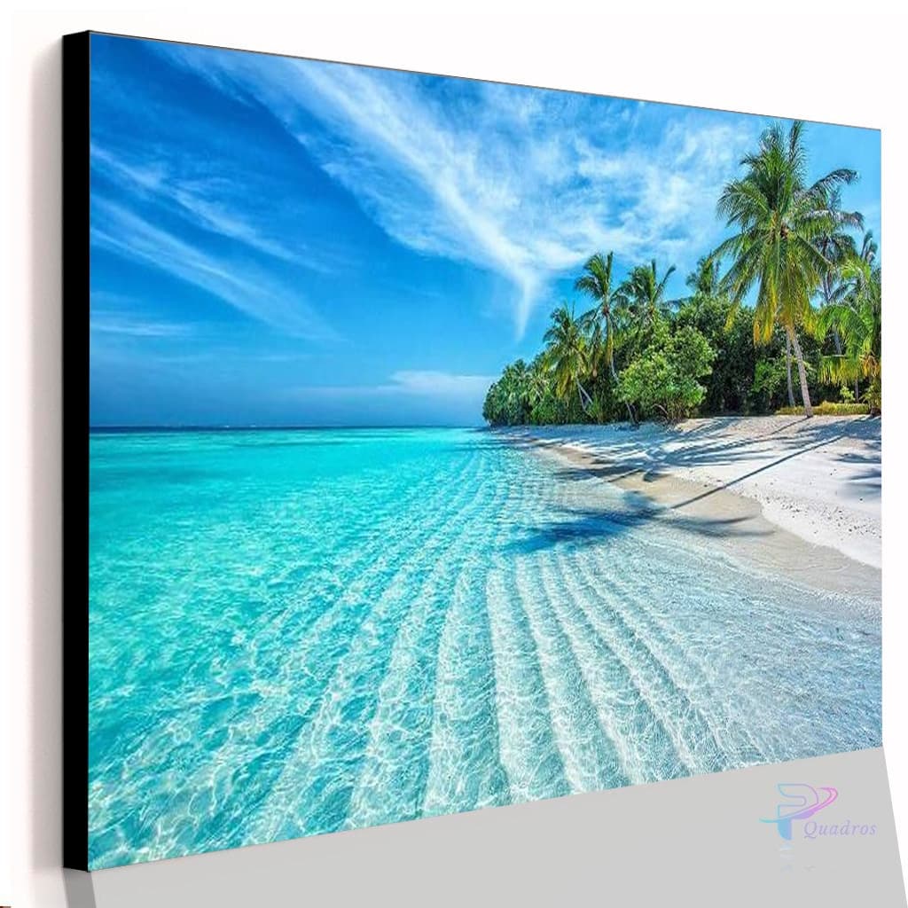 Quadro Decorativo Paisagem Praia Coqueiros Litoral Casa Sala Quarto Parede Decoração