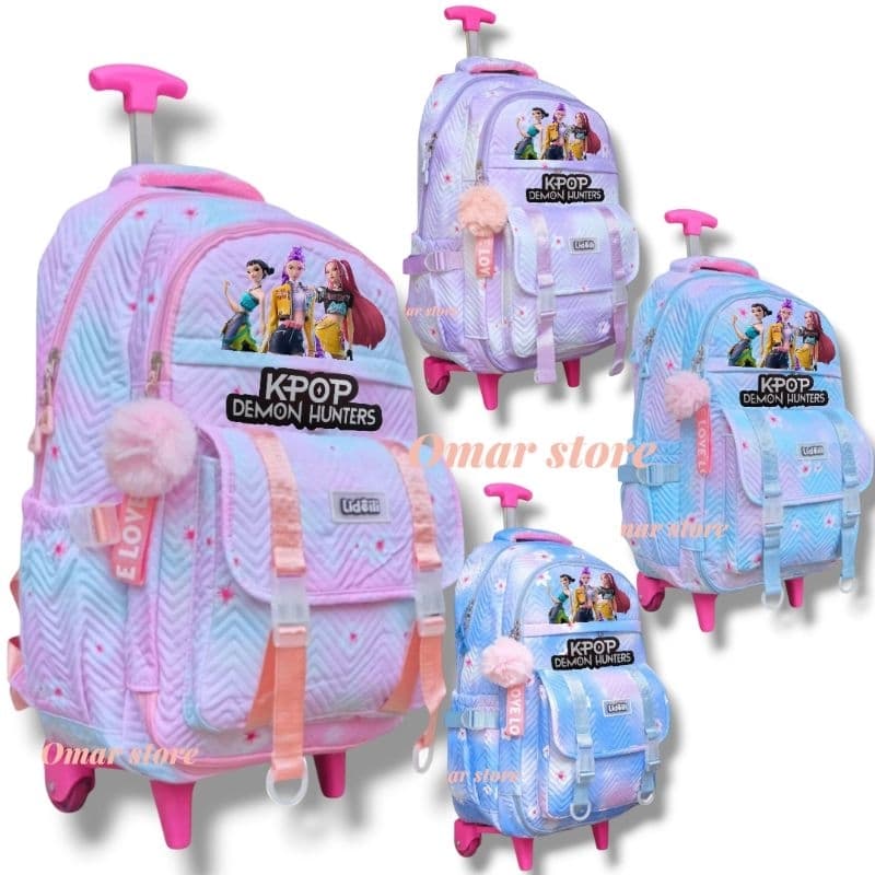 Mochila  k-pop Demon Hunters femenina juvenil Com Tipo Porta Abre 180° Grande Confortabel e Impermeavel