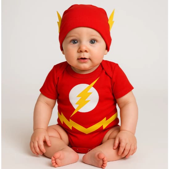 Body Bebê Infantil Menino Mêsversário Temático Flash
