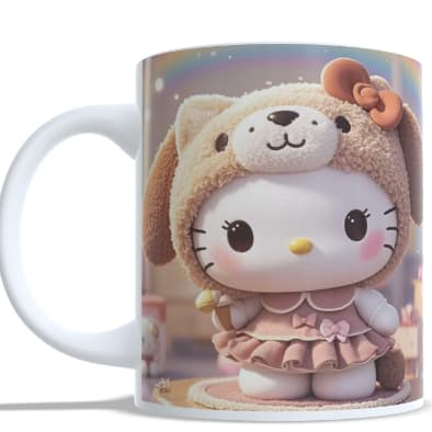 Caneca de porcelana Hello Kitty coleção outono 325 ml  /presente / decoração