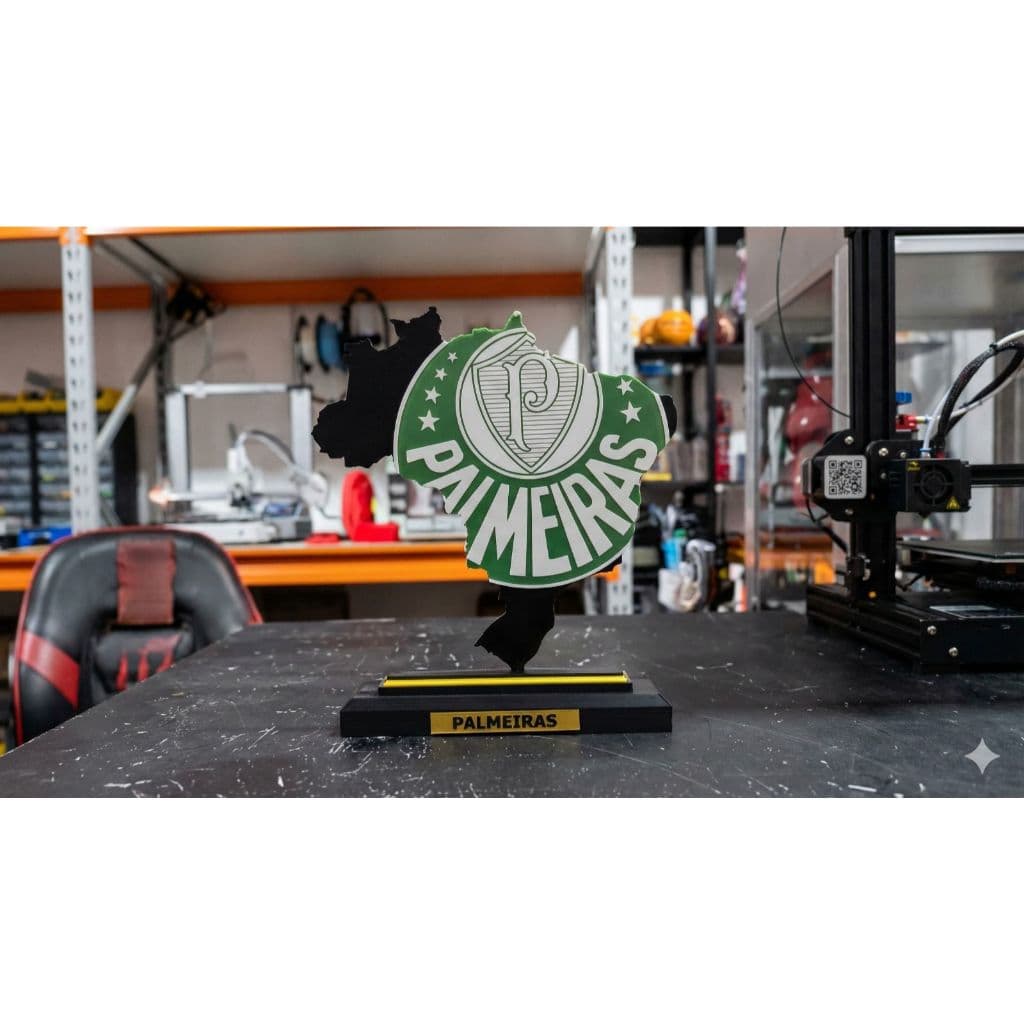 Escudo Palmeiras Placa decorativa Impressão 3D