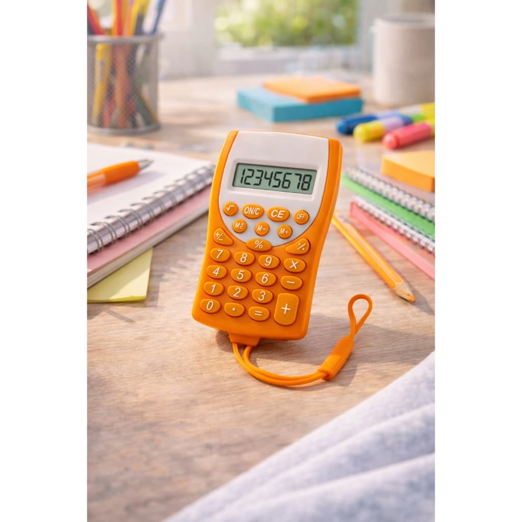 Mini Calculadora 8 digitos Colorida de Bolso Portátil com Cordão Kapbom
