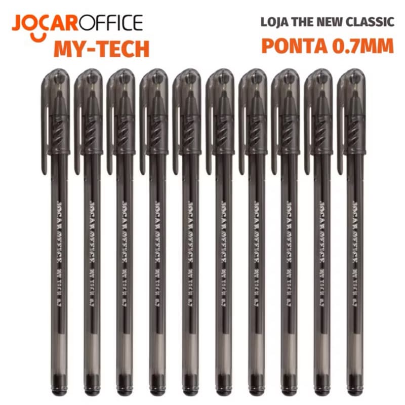 kit 10 Caneta Esf.My-Tech 0.7Mm Preta Vermelha azul - Jocar Office Leonora