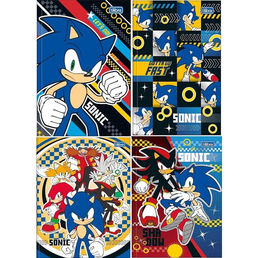 4 cadernos Brochurão (Grande) Sonic - Melhor Preço