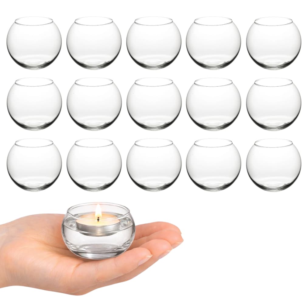 Kit 15 Mini Vaso Vasinho Aquário Castiçal Redondo De Vidro 100ml Centro de Mesa Lembrança