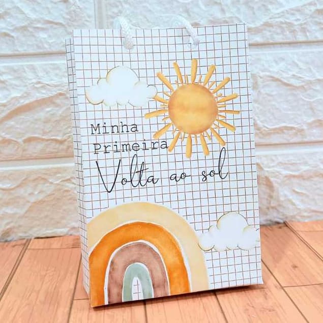 Sacolinha Personalizada - PRIMEIRA VOLTA AO SOL - Sacolinha Surpresa | Lembrancinha Festa | Pegue e Monte.