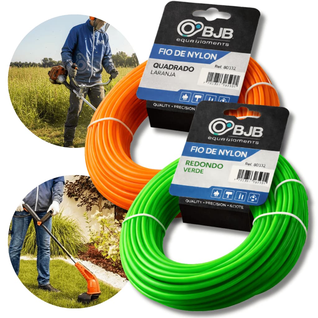 Fio Nylon de Roçadeira e Aparador Elétrico de Grama 3MM Quadrado  e 1.8MM Redondo - Compativel com Sthil , Tramontina