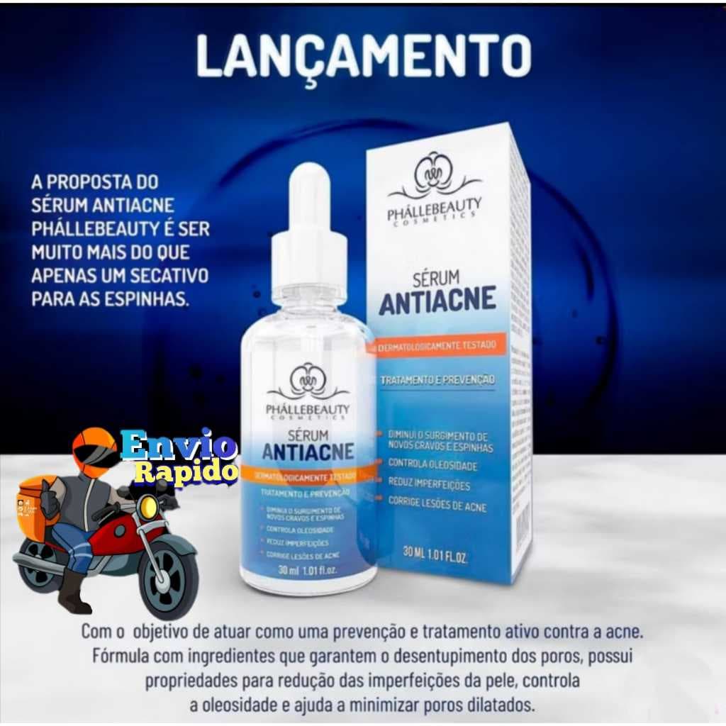 Sérun Facial Antiacne PhalleBeauty  - 30ml Lancamento ENVIO RAPIDO
