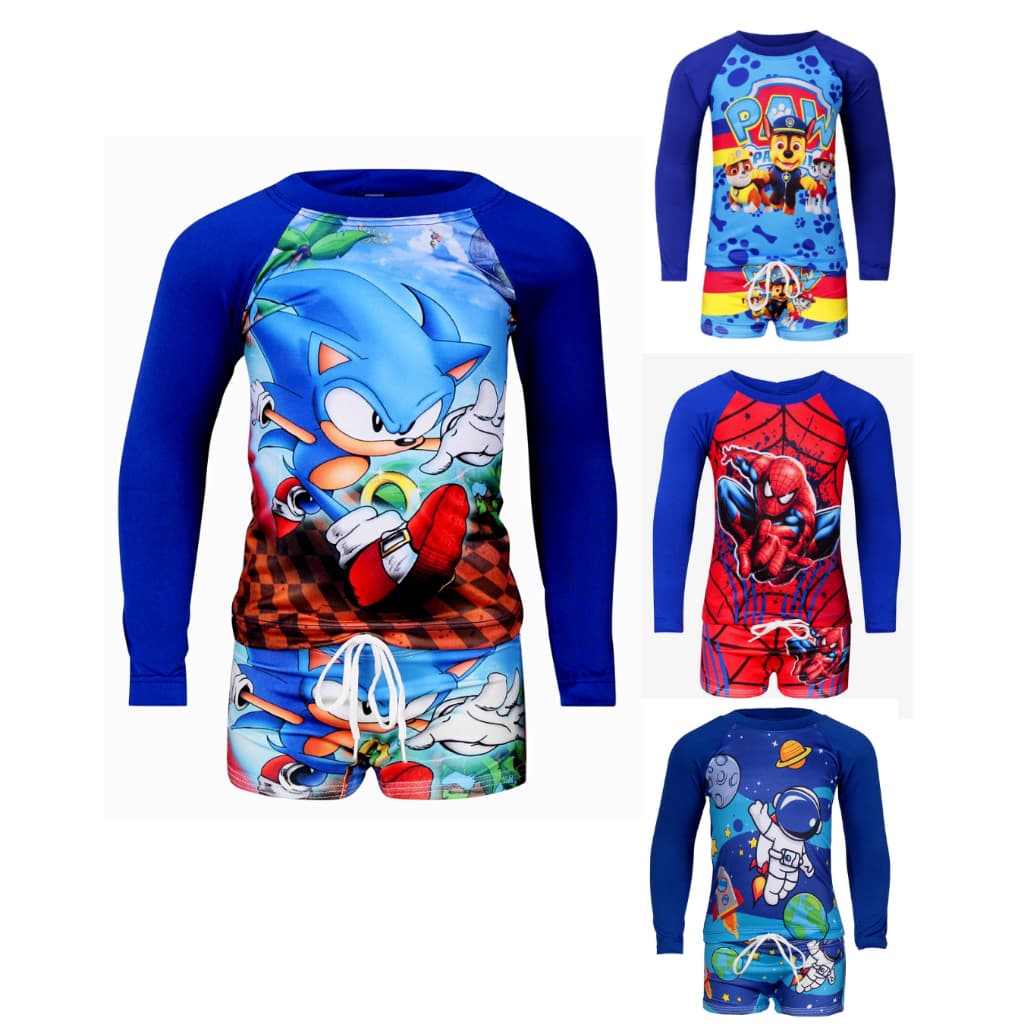 Conjunto Proteção UV Infantil Menino UV50+ Camisa + Sunga Praia Criança