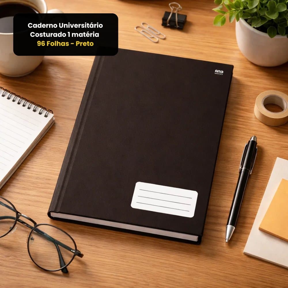 Caderno Grande Capa Dura 96 Folhas- Cores