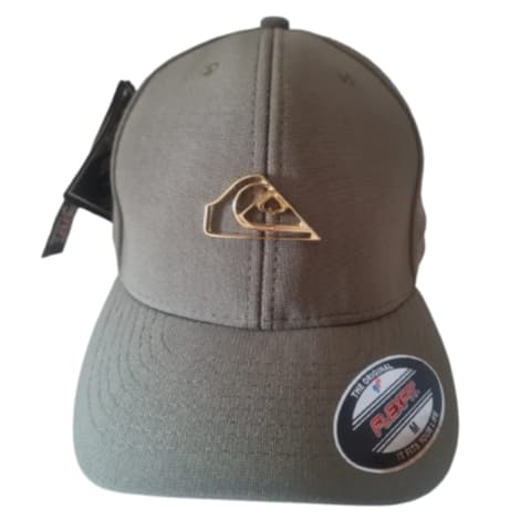 Boné Quiksilver Flex Verde com Logo Dourado