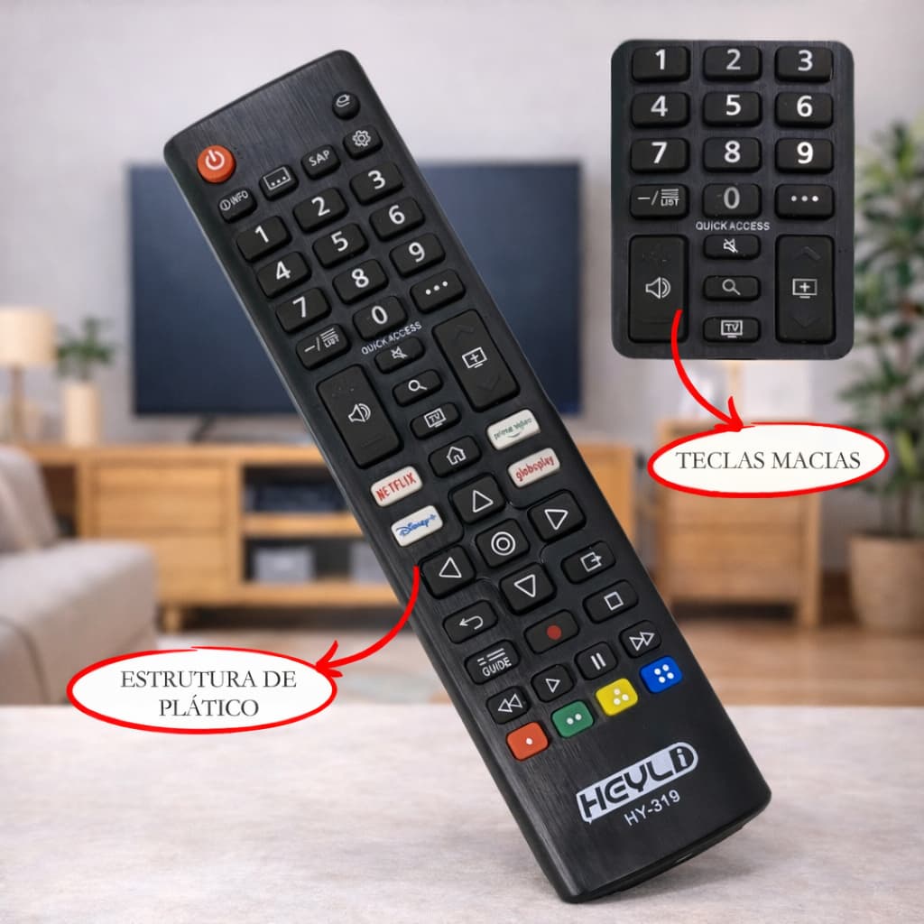Controle remoto LG para TV SMART / netflix globoplay disney+ prime video / HY-319