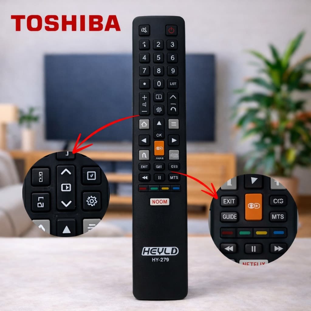 Controle remoto TOSHIBA para SMART TV / NETFLIX, GLOBOPLAY / HY-279