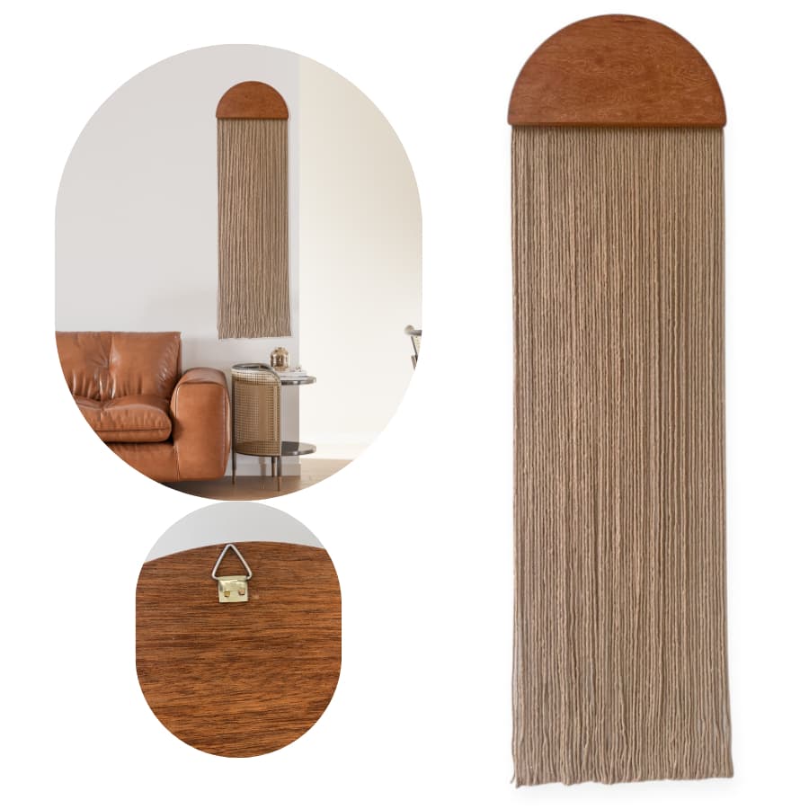 Painel Decorativo Macramê Fios Soltos Meia Lua Franjas Decor Sala Tapeçaria de Parede Boho Chic