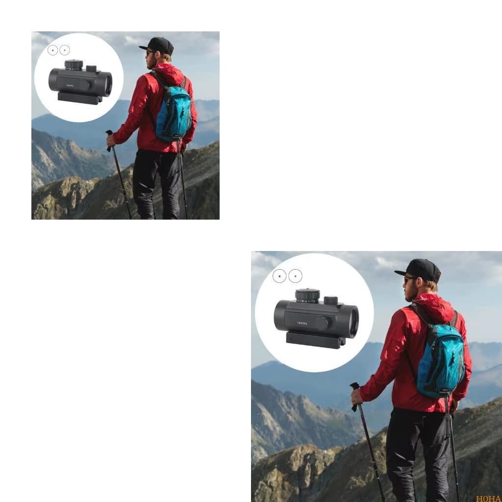 1x40rd Escopo Monocular Prático Ajustável 5 modos de luz verde e vermelho