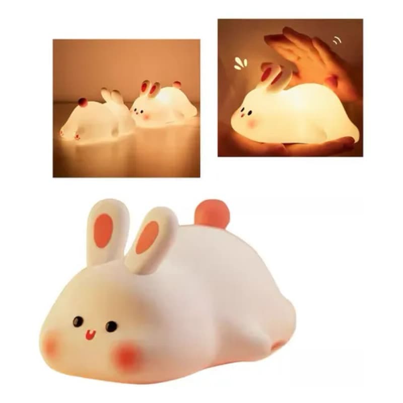 Luminária de Mesa Infantil Bichinhos Recarregável Toque Touch em borracha de silicone – Lâmpada Noturna Fofa e Macia
