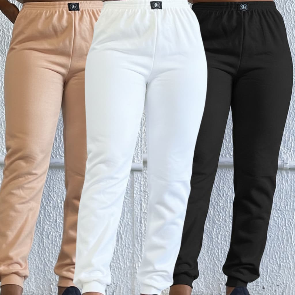 Calça feminina moletom calça Jogger grossa cos alto veluda por dentro  conjunto moletom calça de frio