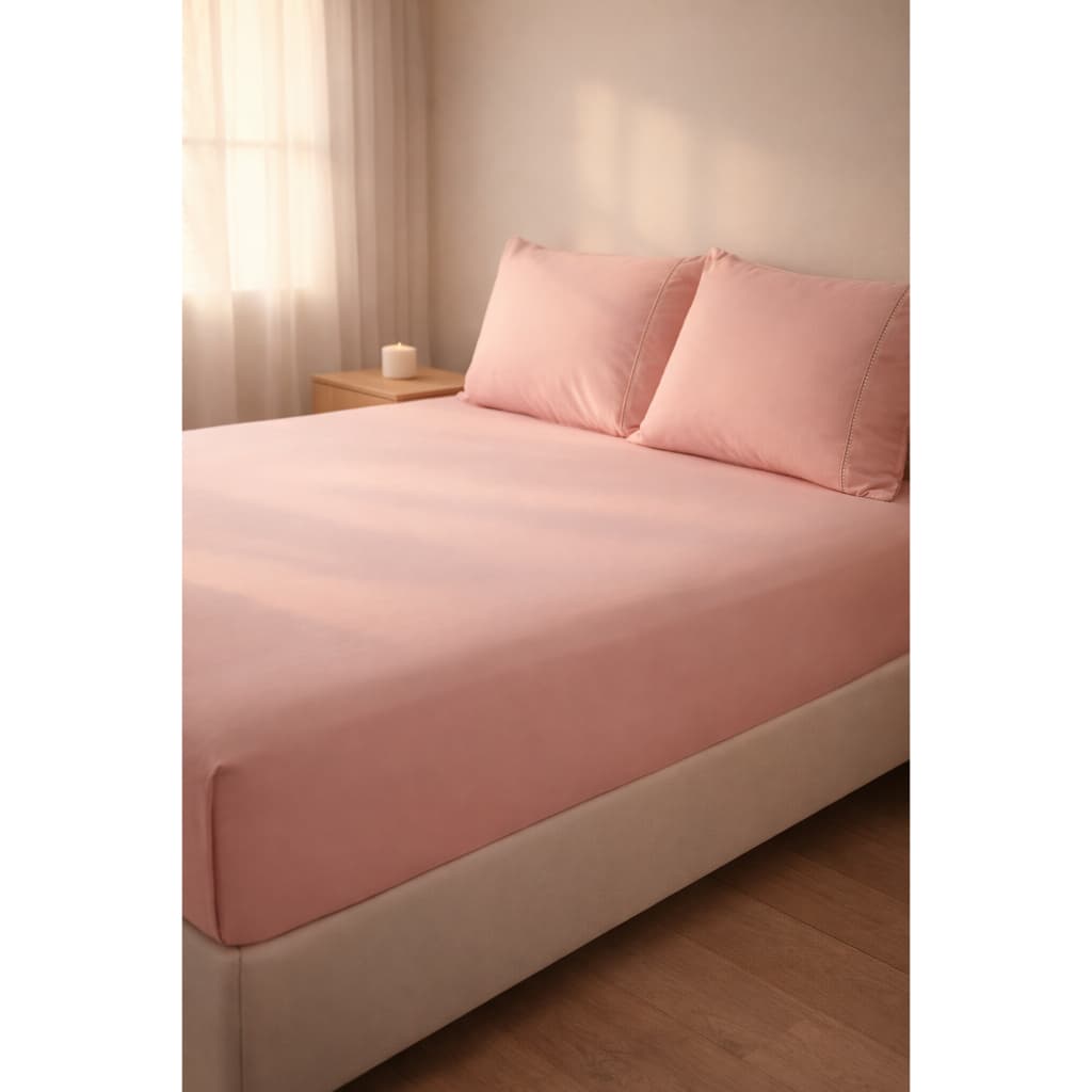 Jogo de Lençol Queen 3 Peças 400 Fios Ponto Palito Micropercal Toque Macio Kit Cama com Elástico e Fronhas