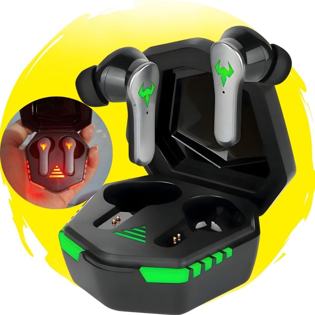 Fone de ouvido bluetooth sem fio gamer com luz LED