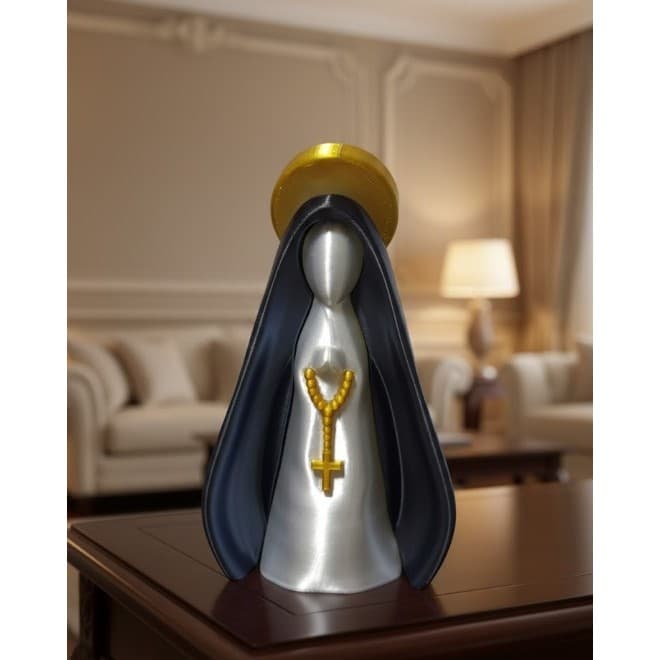 Nossa Senhora Aparecida Perolada Manto Dual Color – Imagem Arte Sacra Decorativa Premium