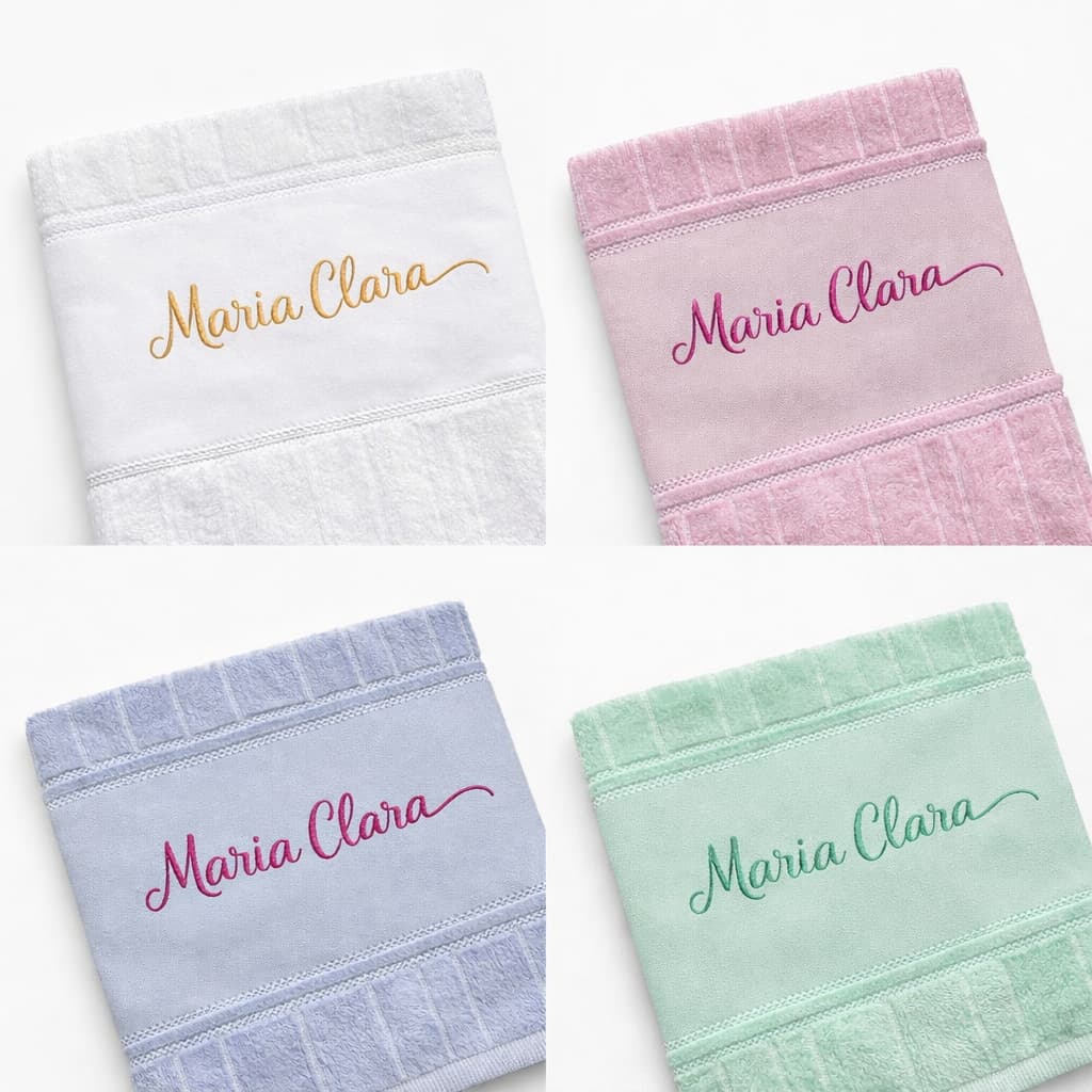 Toalha Escolar Personalizada com Nome Bordado – Creche, Escola e Infantil ! Dolher 30x45cm