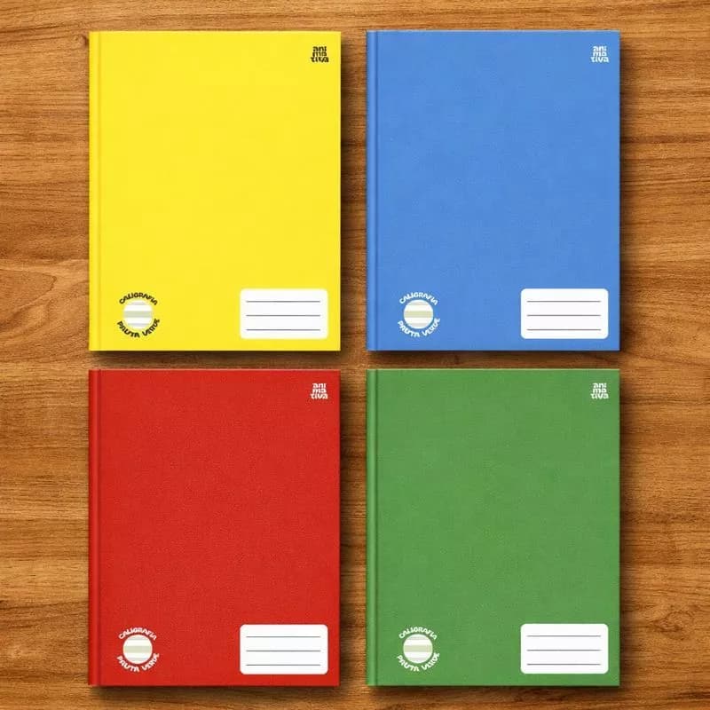 Caderno Brochura Capa Dura, Folhas Pautadas, Costurado 96 Folhas Notebook Escolares Escritório