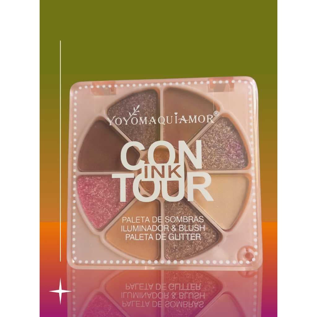 Paleta Multifuncional 8 Tons – Sombras, Blush, Iluminador e Glitter, maquiagem, paleta de maquiagem