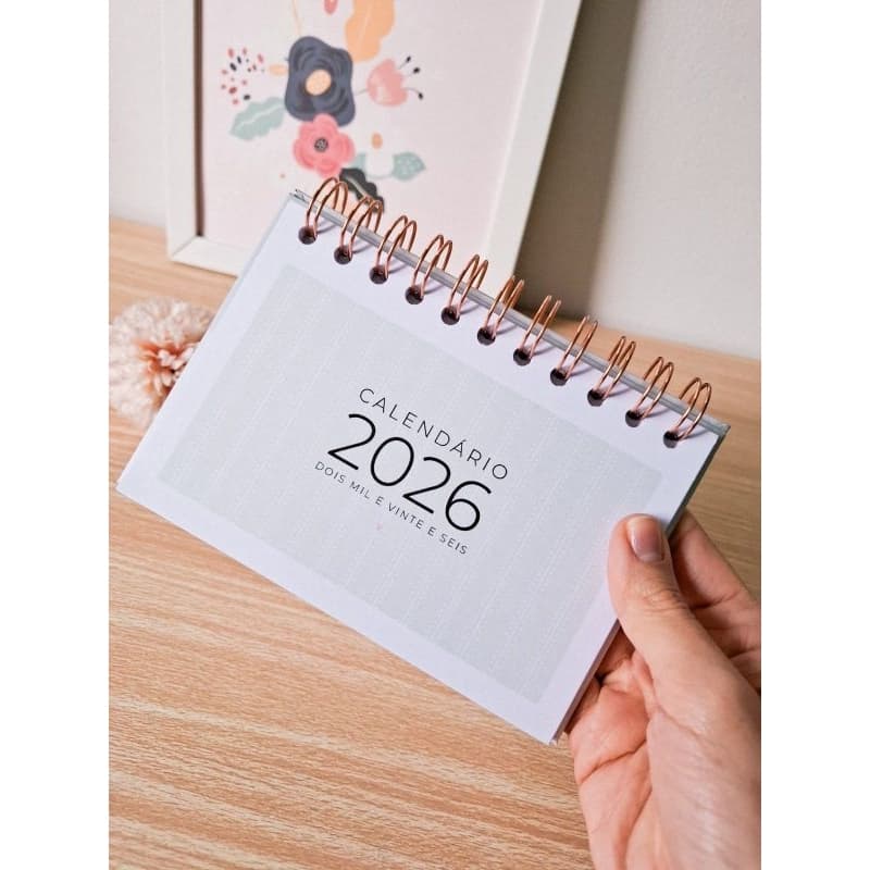 Calendário de Mesa A6 2026 - Calendário fofo e Criativo