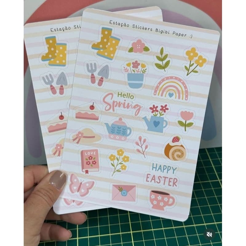 Kit Cartela de Adesivos Estações do tempo - Adesivos fofos, Adesivos Planner, Papelaria Criativa