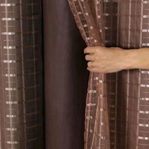 Cortina Blackout PVC 3,00mx2,80m com Tecido Voil Xadrez Promoção