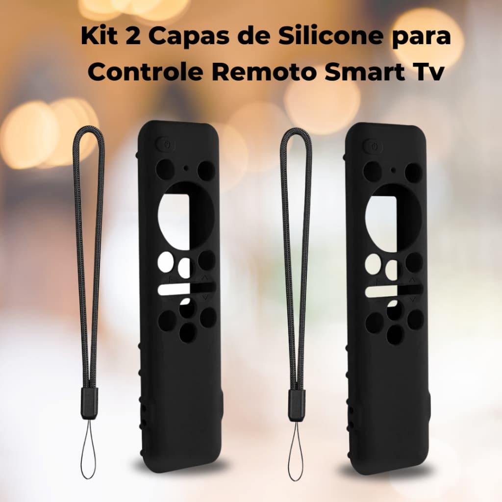 Kit 2 Capas Protetora Silicone Controle Remoto Samsung BN59-01432 Antiderrapante Alça de Segurança