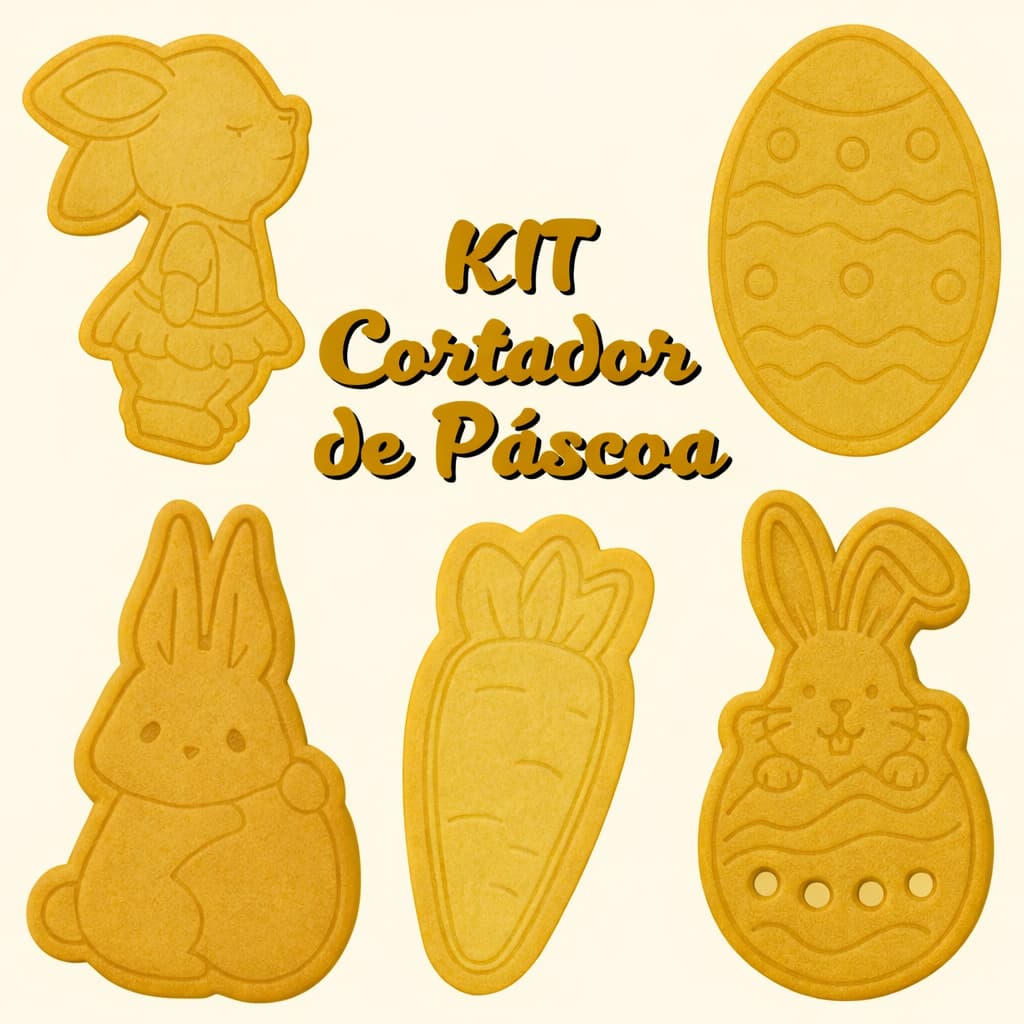Cortador de Biscoito Páscoa | Kit Cortador de Biscoito Páscoa | Cortador personalizado