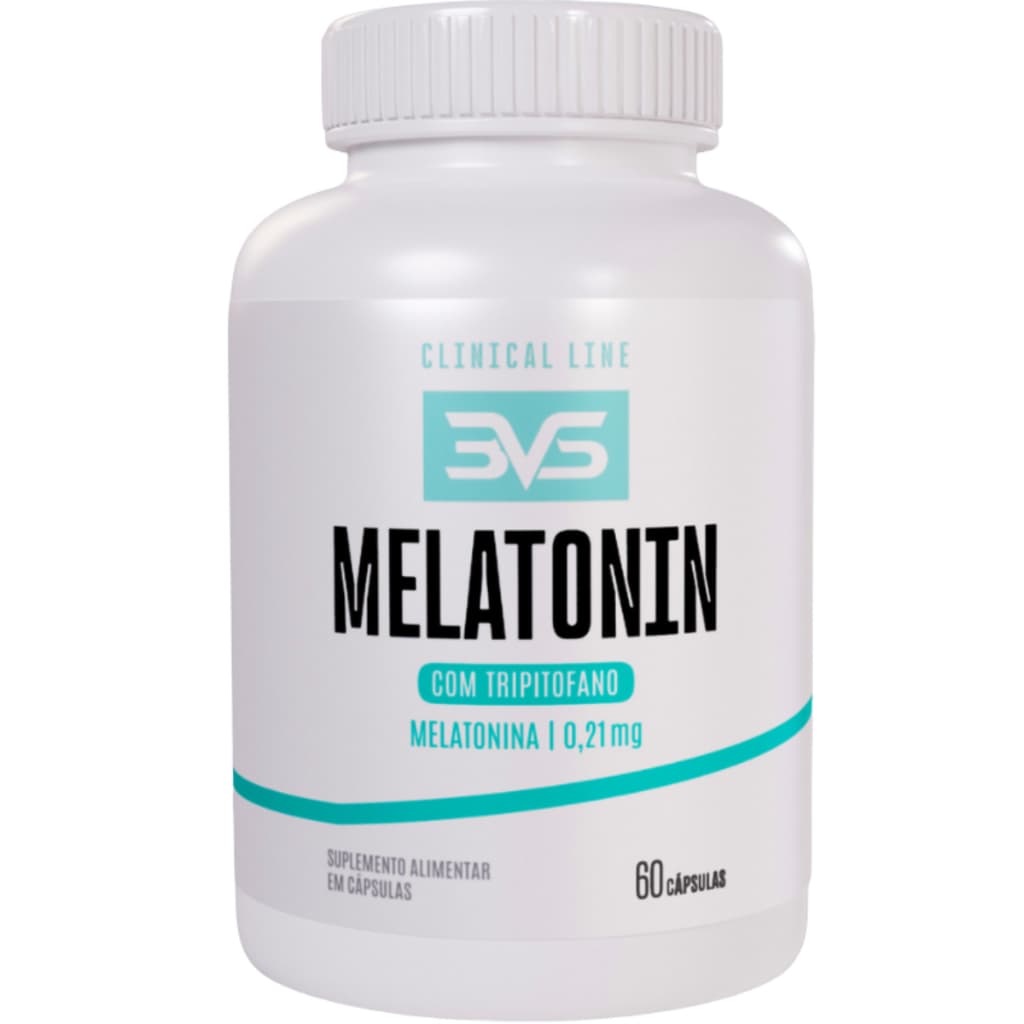 Melatonina 0,21mg 3VS 60 Caps + Triptofano Suplemento Para Dormir Bem Sono Relaxante Original