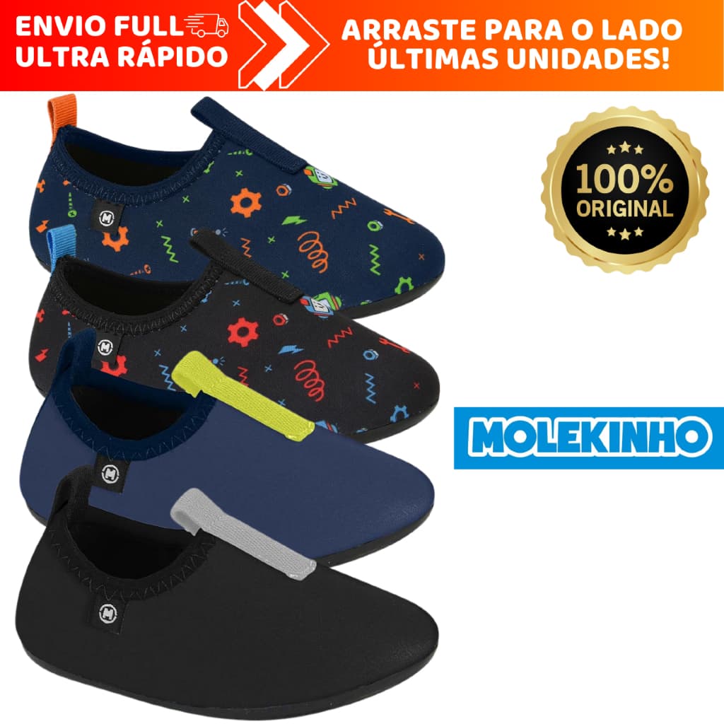 Tênis Meia Baby Molekinho Calce Fácil Sapatilha Confoft Original